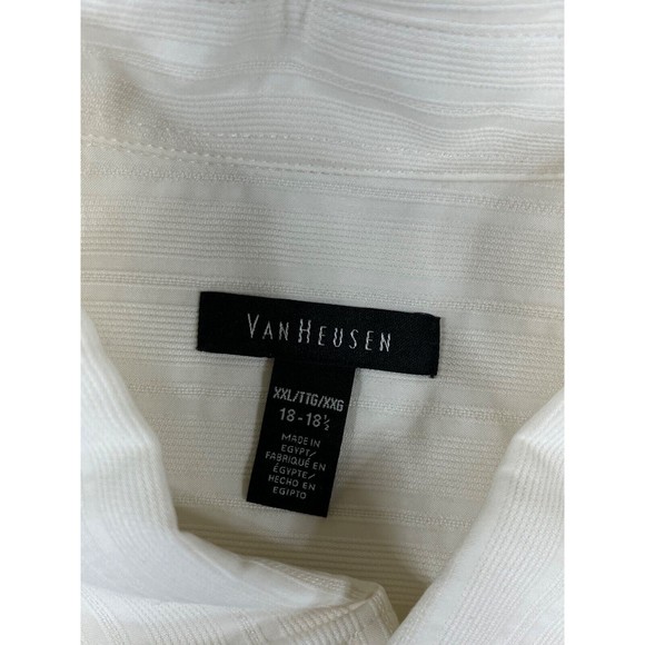 NWT Van Heusen Men's Size 2XL White Button Down Short Sleeve Polo Shirt - Picture 2 of 11